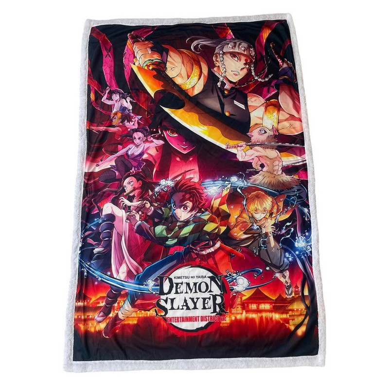 Demon Slayer (Kimetsu no Yaiba) - Couverture plaid sherpa Arc des Plaisirs 100 x 150 cm