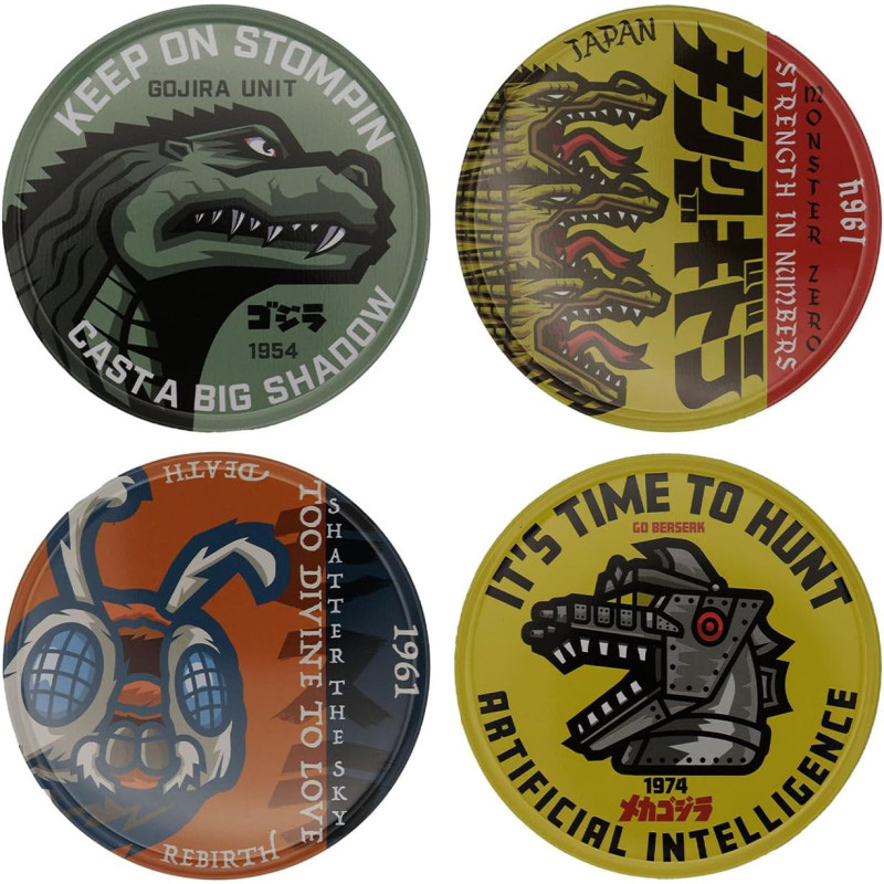 Godzilla - Pack 4 sous-verres en métal