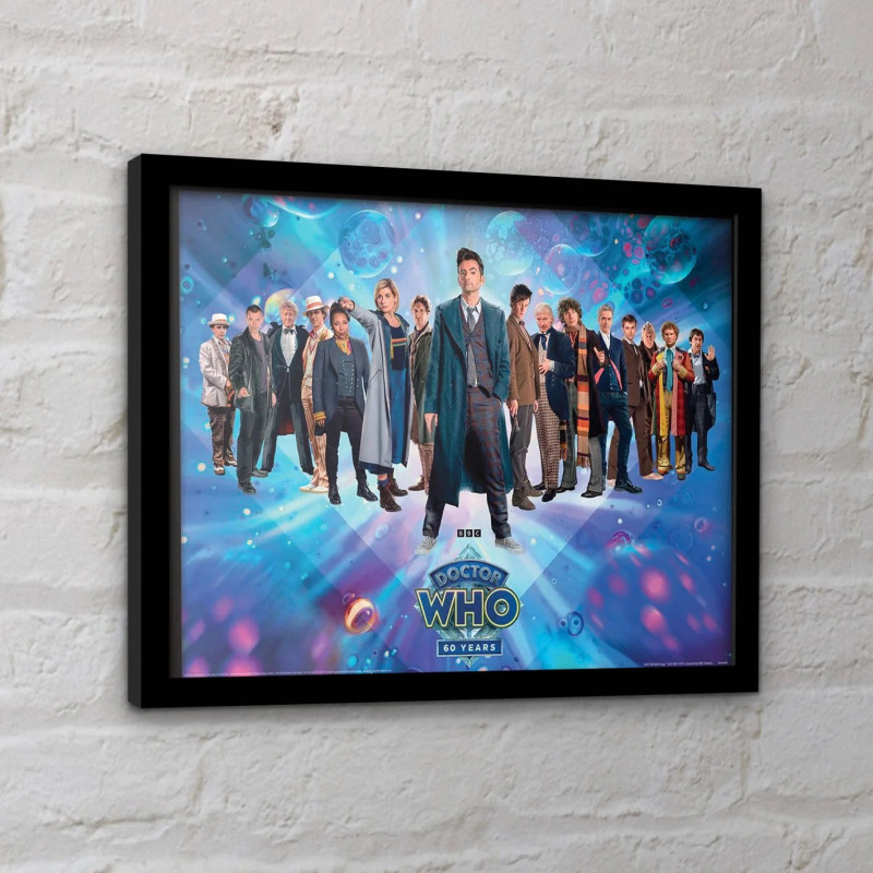 Doctor Who - Poster encadré 60 Years of Doctors (30 x 40 cm)