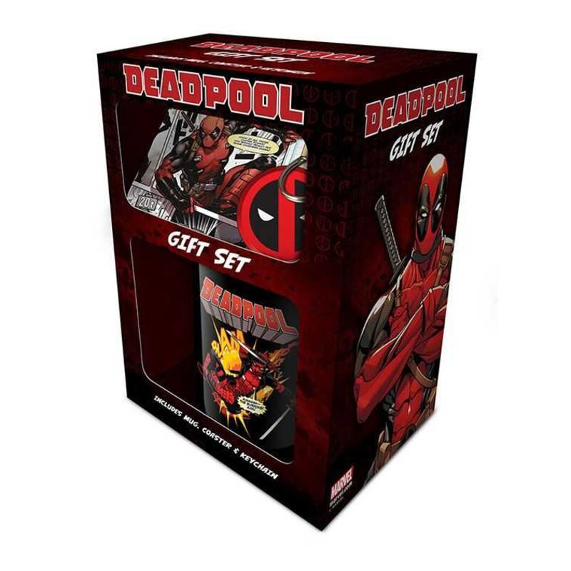 Marvel - Set porte-clé, mug et sous-verre Deadpool