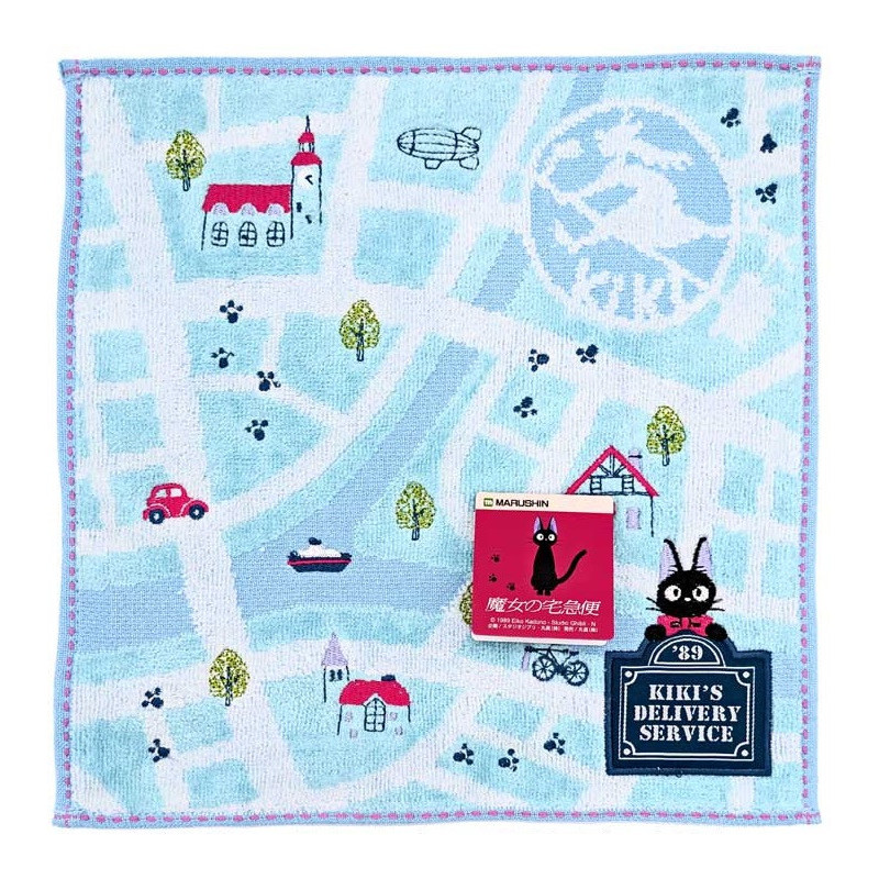 Kiki la Petite Sorcière - Serviette Plan de la Ville 25 x 25 cm