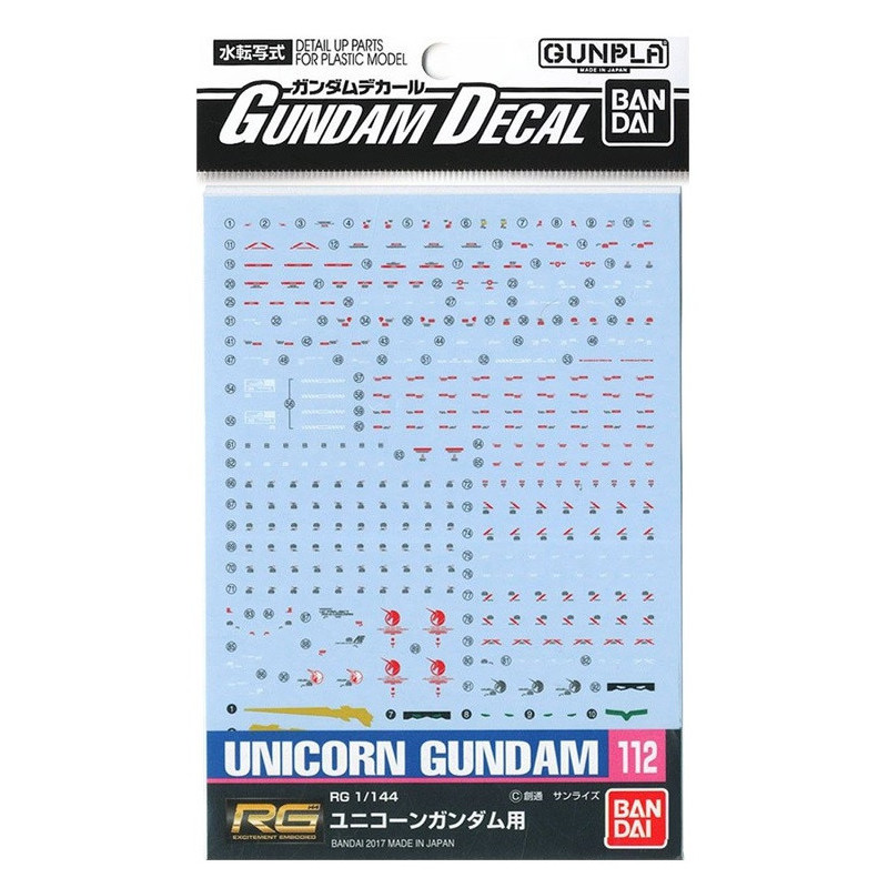 Gundam - Decals RG 1/144 112 Unicorn Gundam