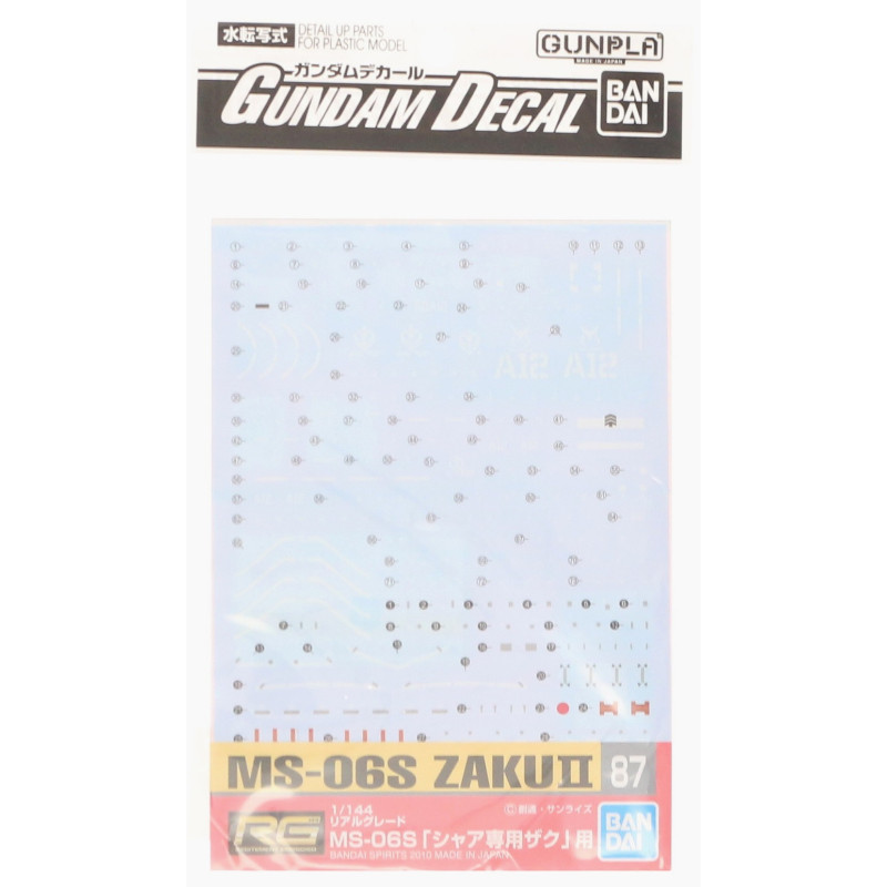 Gundam - Decals RG 1/144 87 Ms-06S Zaku II