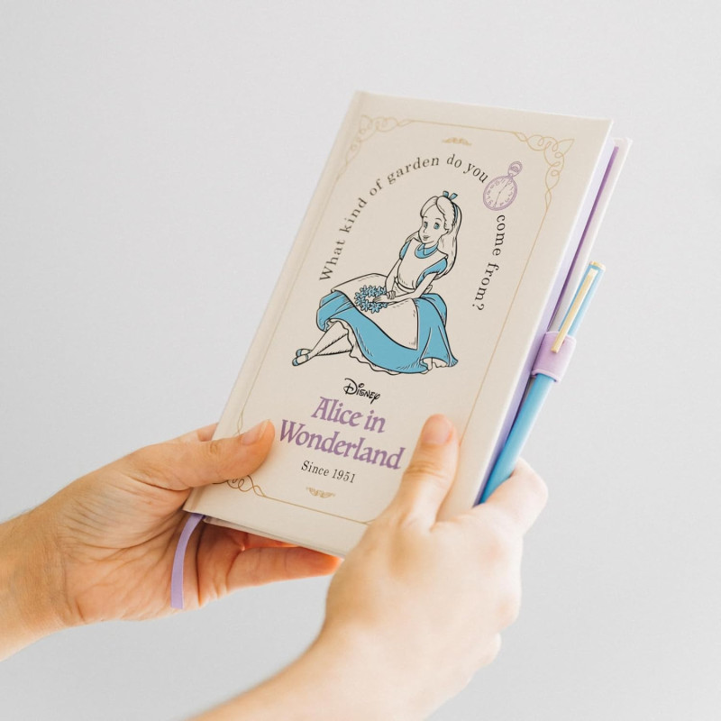 Disney : Alice au Pays des Merveilles - Carnet bullet journal premium + stylo