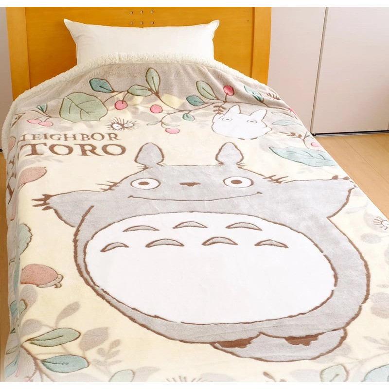 Mon Voisin Totoro - Plaid couverture Églantiers et noisettes 200 x 140 cm