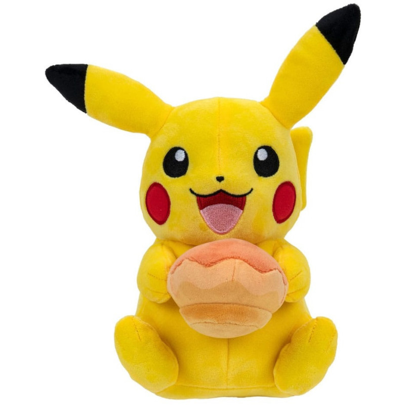 Pokemon - Peluche Pikachu with Pecha Poké Puff (Orange) Accy 20 cm