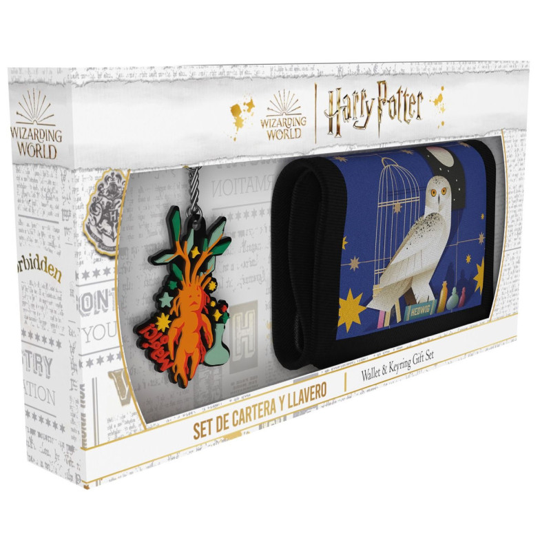 Harry Potter - Set portefeuille Hedwige + porte-clé Mandragore