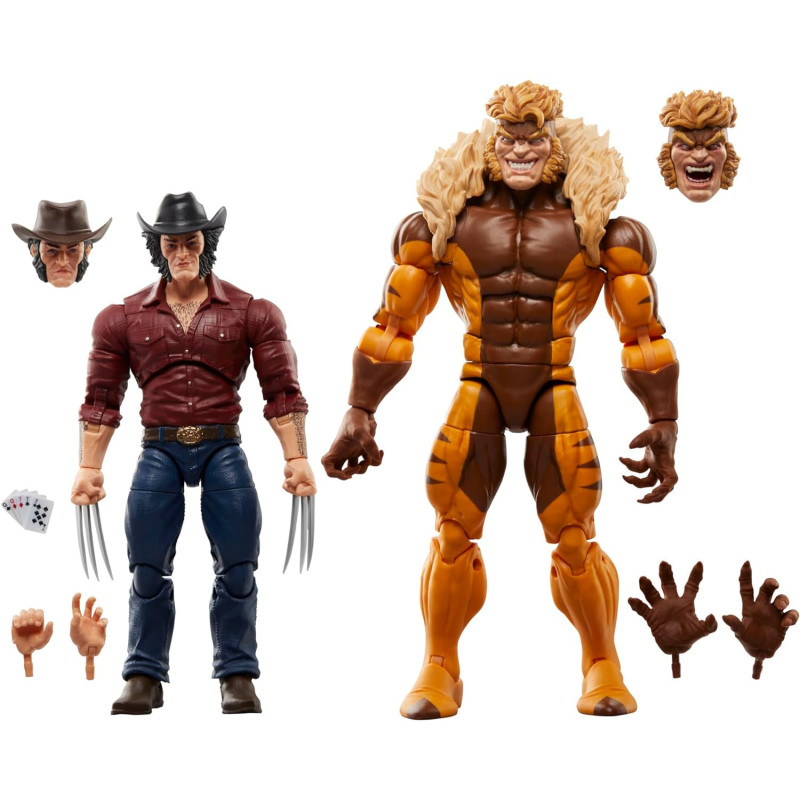 Marvel Legends - Pack 2 figurines Wolverine Logan & Sabretooth