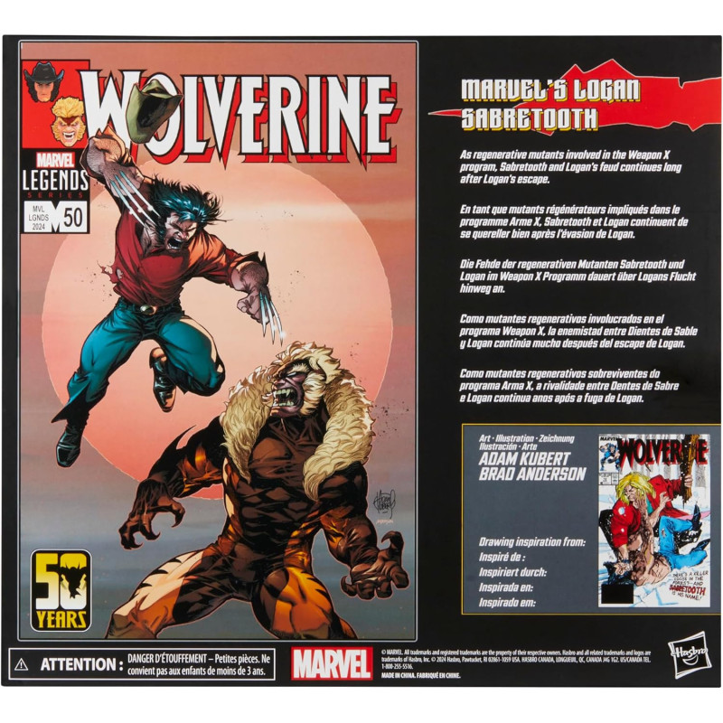 Marvel Legends - Pack 2 figurines Wolverine Logan & Sabretooth