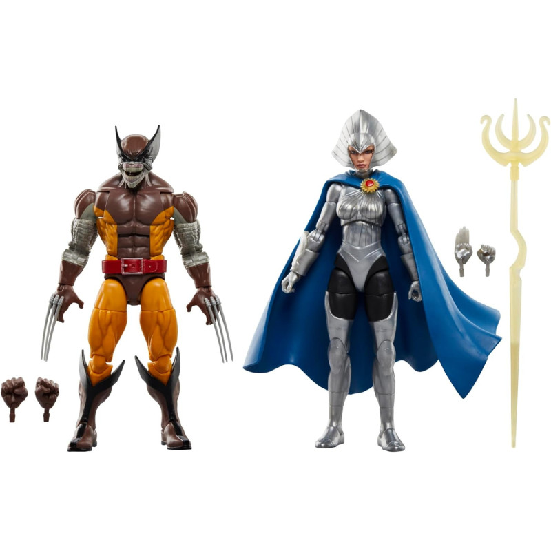 Marvel Legends - Pack 2 figurines Wolverine & Lilandra Neramani 15 cm