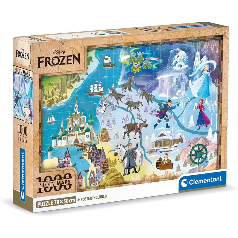 Disney : La Reine des Neiges - Puzzle 1000 pièces Story Maps Frozen