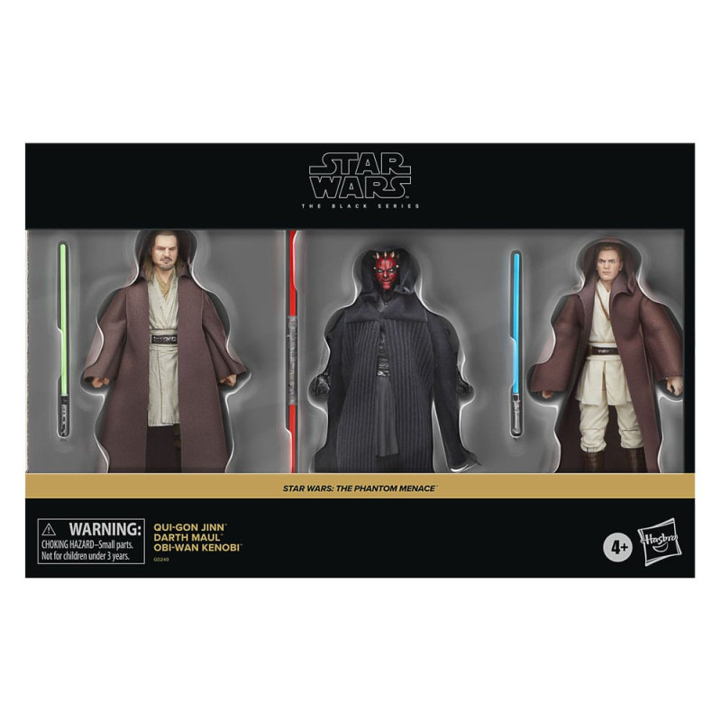 Star Wars - Black Series - Pack 3 figurines Qui-Gon Jinn, Darth Maul, Obi-Wan Kenobi