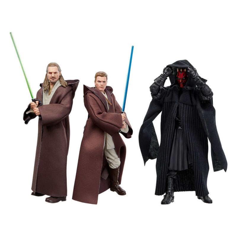 DÉCEMBRE 2024 : Star Wars - Black Series - Pack 3 figurines Qui-Gon Jinn, Darth Maul, Obi-Wan Kenobi