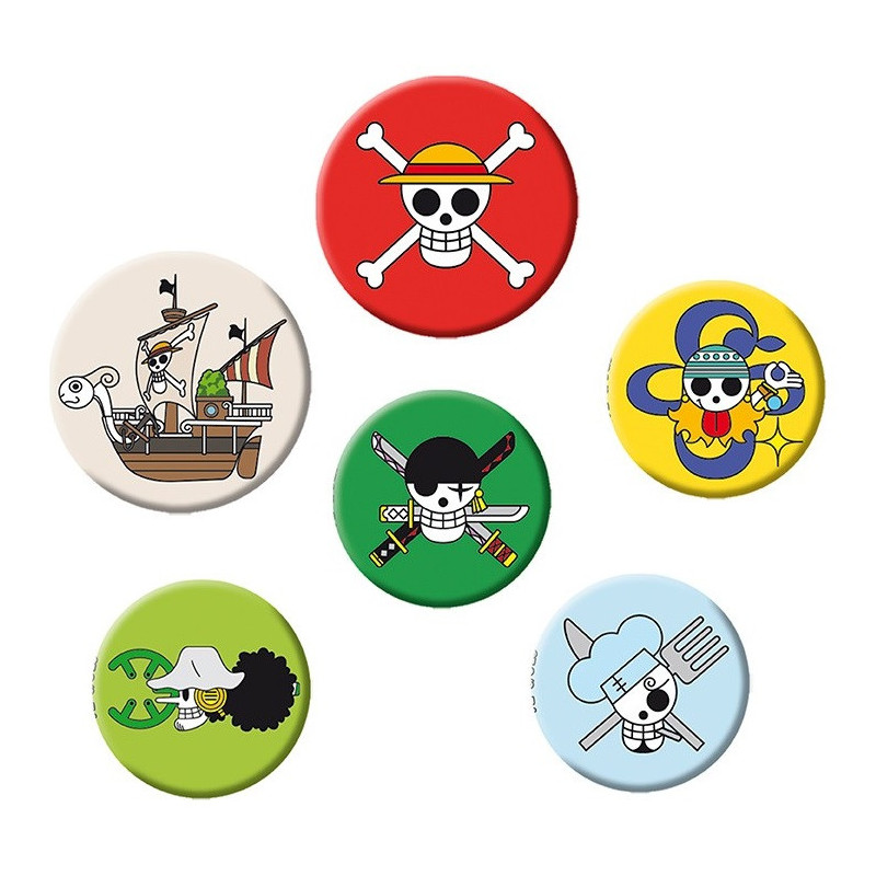 One Piece - Set de 6 Badges Skulls 1