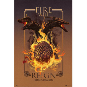 Game of Thrones : House of the Dragon - Grand poster Fire Will Reign (61 x 91,5 cm)