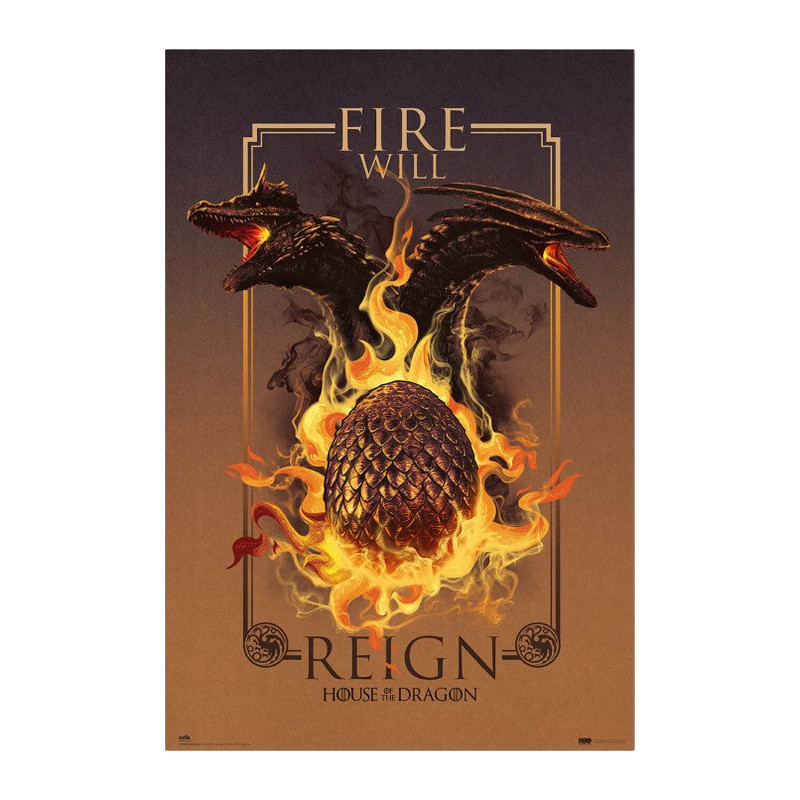 Game of Thrones : House of the Dragon - Grand poster Fire Will Reign (61 x 91,5 cm)