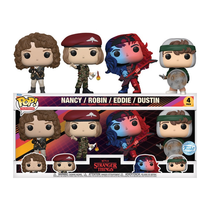 Stranger Things - Pop! - 4-Pack Nancy, Robin, Eddie & Dustin