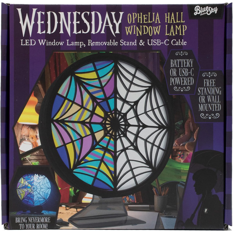 Wednesday - Lampe vitrail Ophelia Hall Window 26 cm