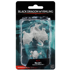 Dungeons & Dragons: Nolzur’s Marvelous - Figurines miniatures à peindre Black Dragon Wyrmling