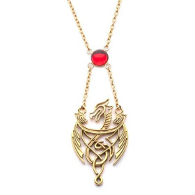 Game of Thrones : House of the Dragon - Collier pendentif 3 dragons avec pierre