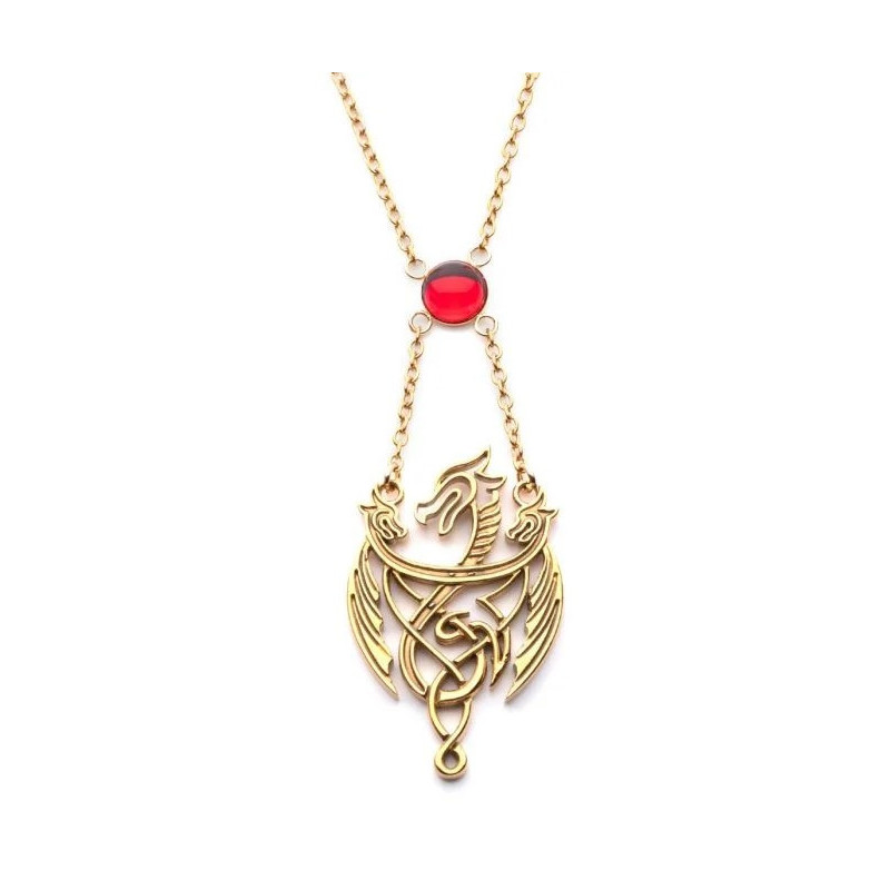 Game of Thrones : House of the Dragon - Collier pendentif 3 dragons avec pierre