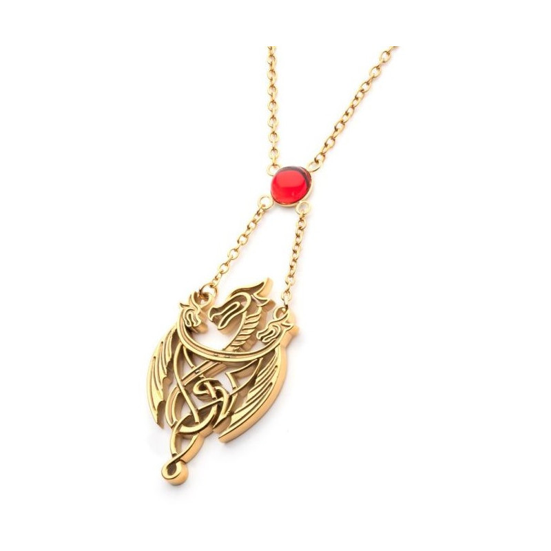 Game of Thrones : House of the Dragon - Collier pendentif 3 dragons avec pierre