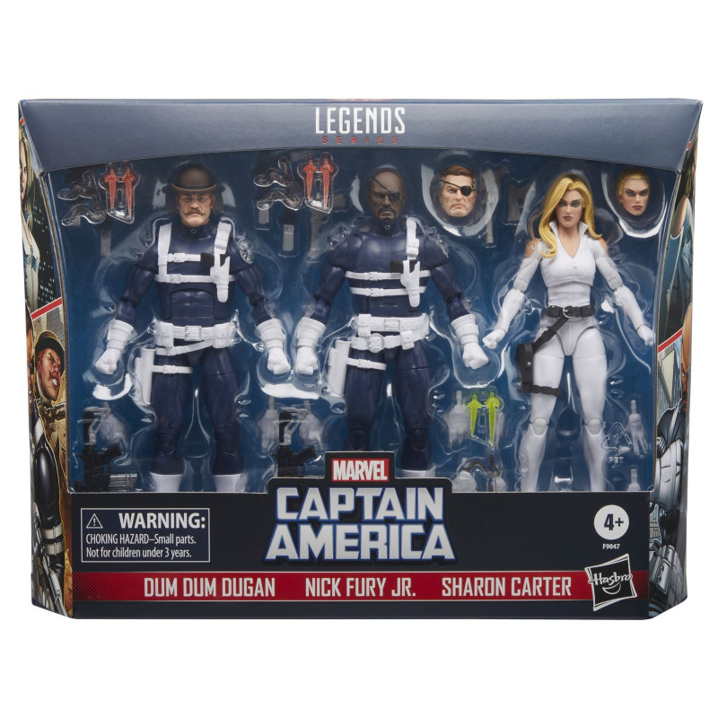 Marvel Legends - Pack Captain America 3 figurines Dum Dum Dugar, Sharon Carter, Nick Fury Jr. 15 cm