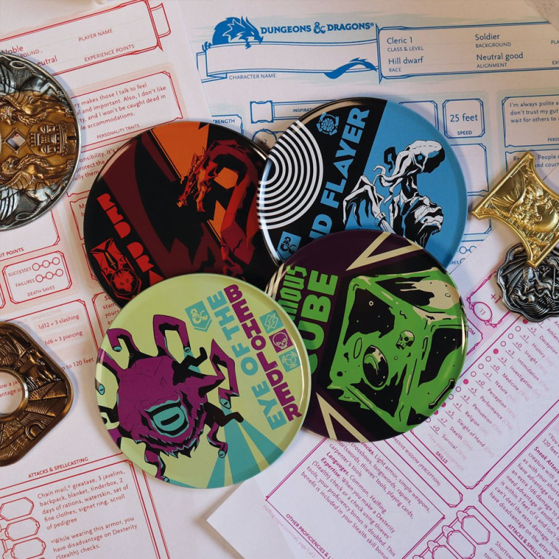 Dungeons & Dragons - Pack 4 sous-verres en métal