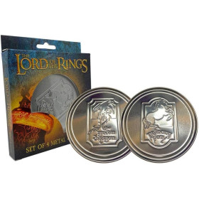Lord of the Rings - Pack 4 sous-verres en métal Prancing Pony & Green Dragon