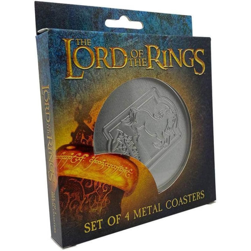 Lord of the Rings - Pack 4 sous-verres en métal Prancing Pony & Green Dragon