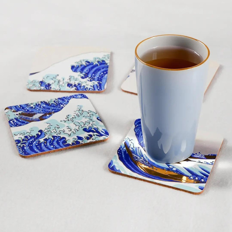 Hokusai - Set de 4 sous-verres La Grande Vague de Kanagawa