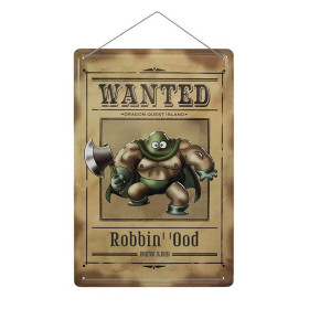 Dragon Quest - Plaque métallique relief Robbin' Ood Wanted