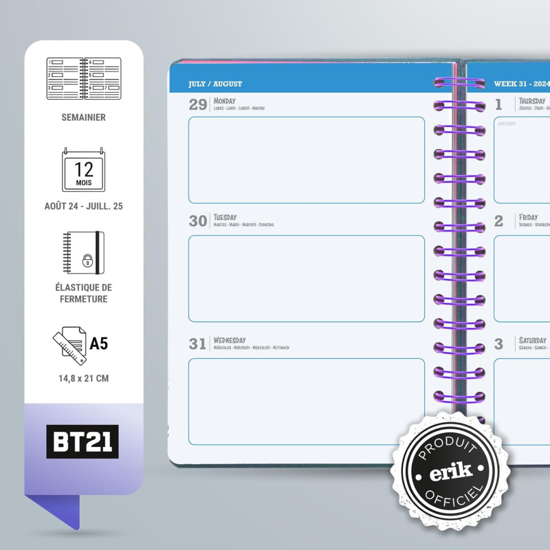 BT21 - Agenda scolaire 2024/2025