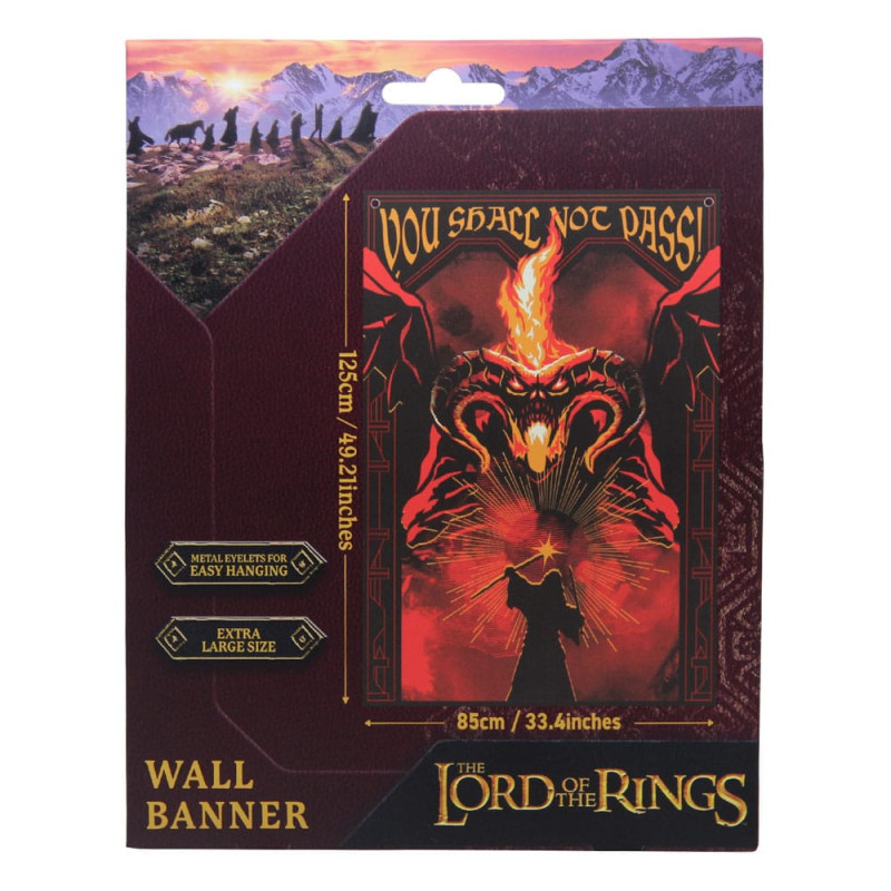 JANVIER 2025 : Lord of the Rings - Bannière Murale Balrog Gandalf You shall not pass!