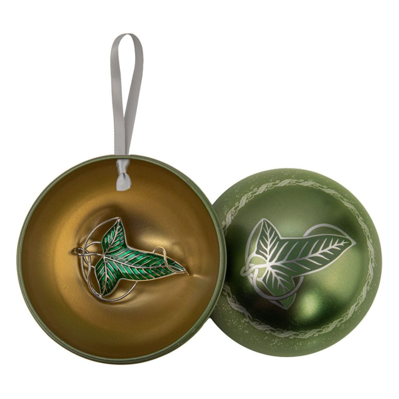 NOVEMBRE 2024 : Lord of the Rings - Boule décoration sapin avec Broche Lorien Leaf