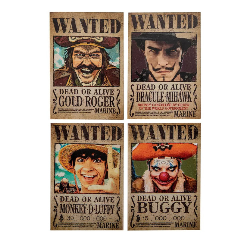 One Piece (Netflix) - Set de 4 aimants Wanted