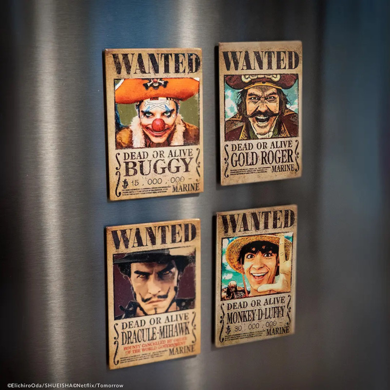 NOVEMBRE 2024 : One Piece (Netflix) - Set de 4 aimants Wanted