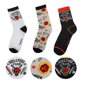 Stranger Things - Set de 3 Paires de Chaussettes Hellfire Club