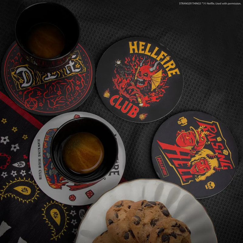 Stranger Things - Set de 4 sous-verres Hellfire Club