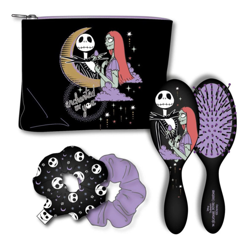 Nightmare Before Christmas - Set de beauté (brosse, deux chouchous, une pochette)