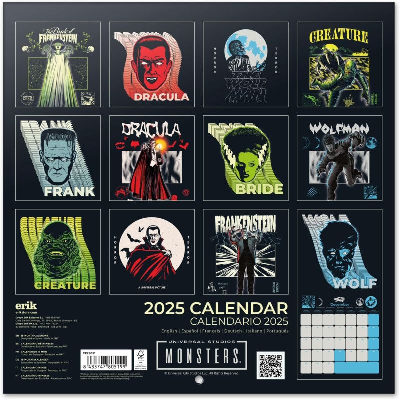 Universal Monsters - Calendrier 2025