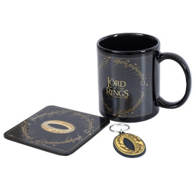 Lord of the Rings - Set porte-clé, mug et sous-verre Anneau Unique