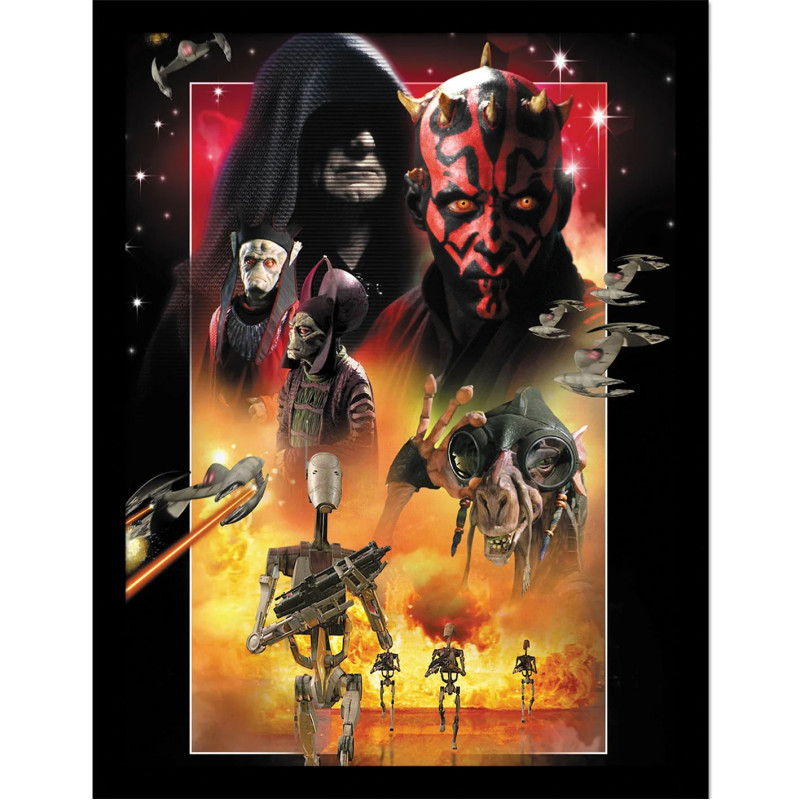 Star Wars - poster encadré Episode I Villains (30 x 40 cm)