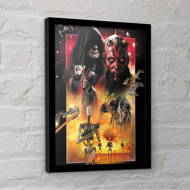 Star Wars - poster encadré Episode I Villains (30 x 40 cm)