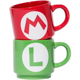 Super Mario - Set de 2 mugs empilables