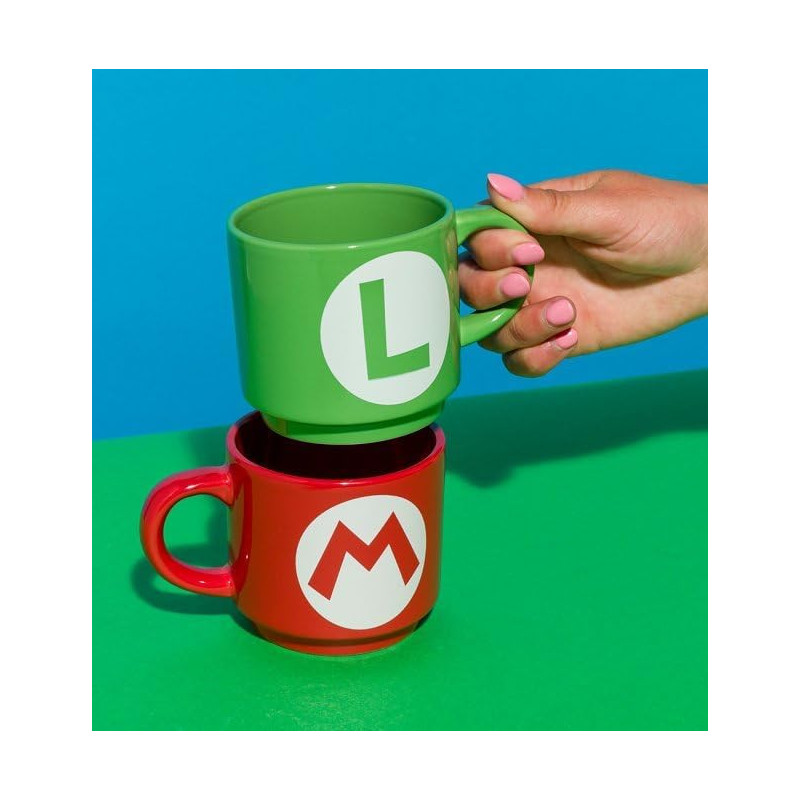 Super Mario - Set de 2 mugs empilables