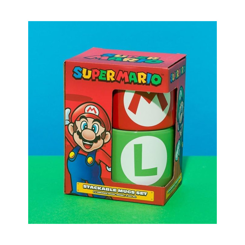 Super Mario - Set de 2 mugs empilables