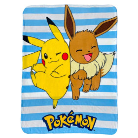 Pokemon - Couverture plaid Pikachu & Evoli