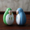 Le Garçon et le Héron - Set 2 figurines roly-poly perruches bleue & verte