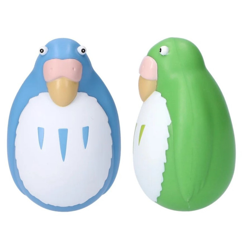 Le Garçon et le Héron - Set 2 figurines roly-poly perruches bleue & verte